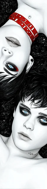 Free dark romance bookmark featuring a pale couple shown in opposite-facing angles